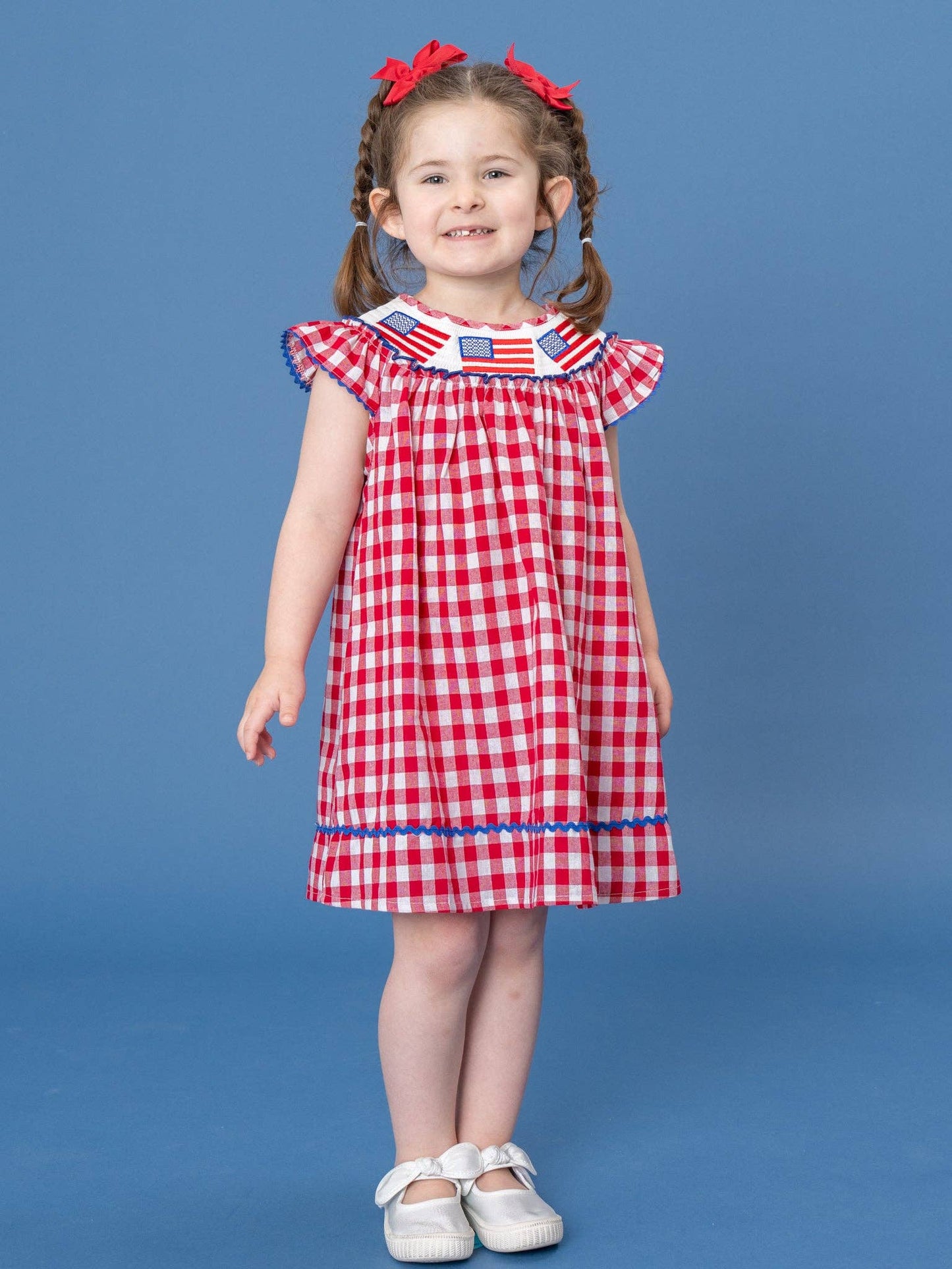 American Flag Smocked 100% Cotton Dress
