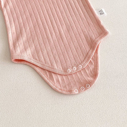 Baby Onesie Short Sleeve Ruffle Collar Ribbed Knit