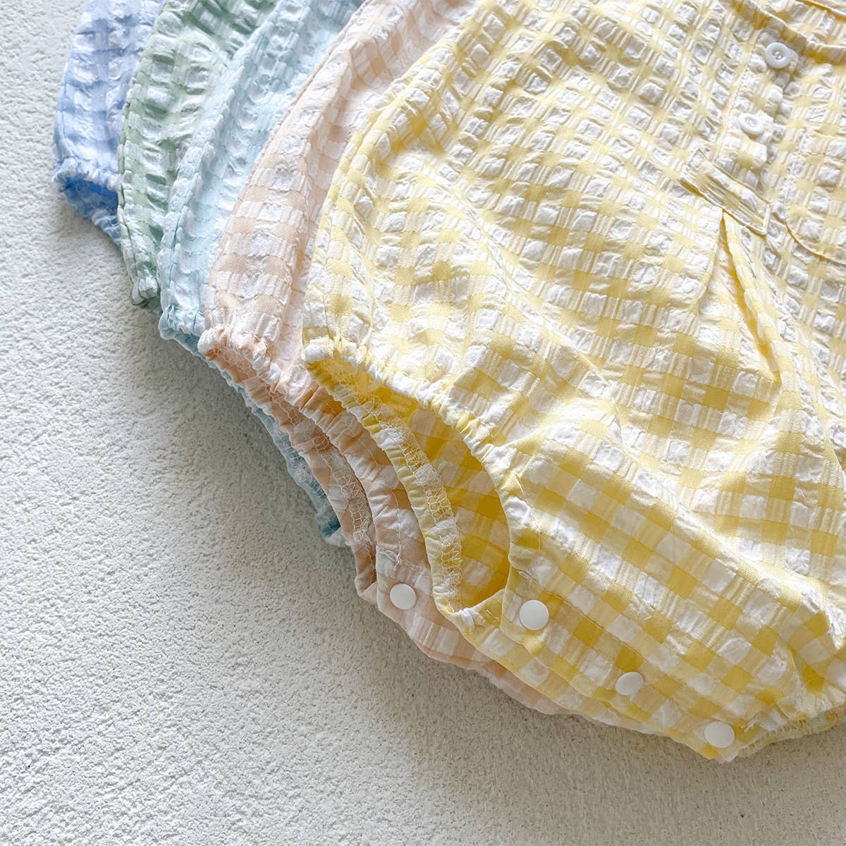 Checkered Sleeveless Romper for Baby Boy