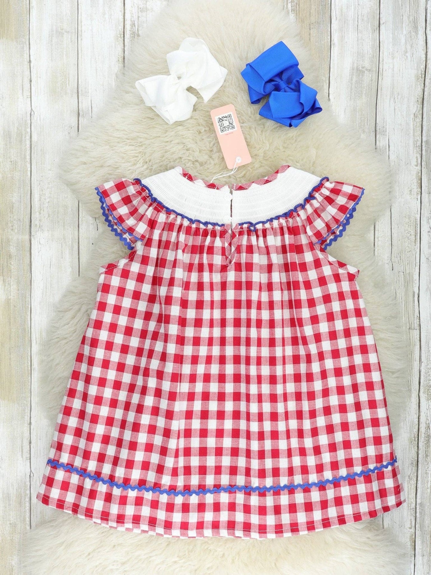 American Flag Smocked 100% Cotton Dress