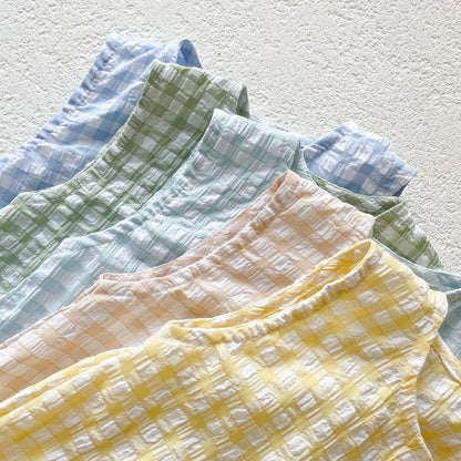 Checkered Sleeveless Romper for Baby Boy
